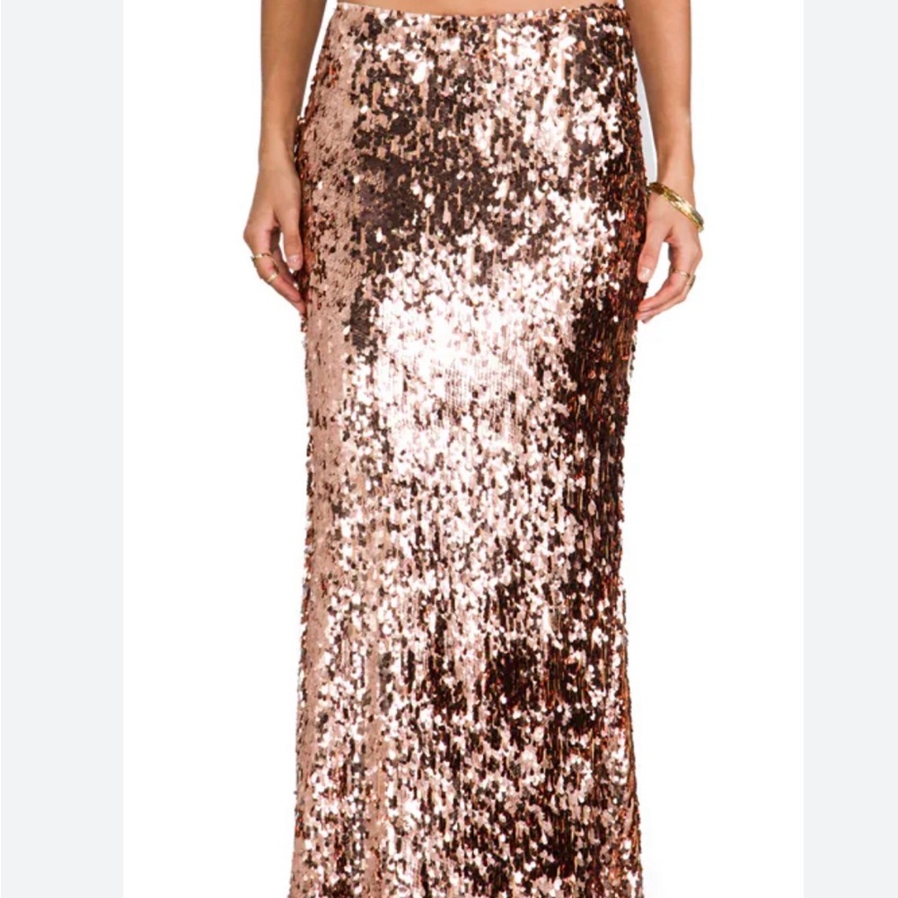 Free People Sequins for Miles Maxi Skirt - Rose Gold Large